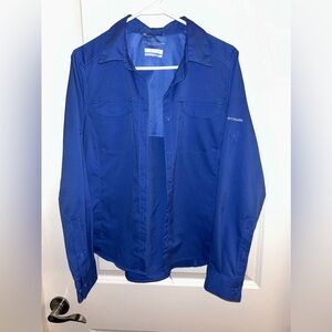 Columbia long sleeve blue collared fishing shirt. Size medium